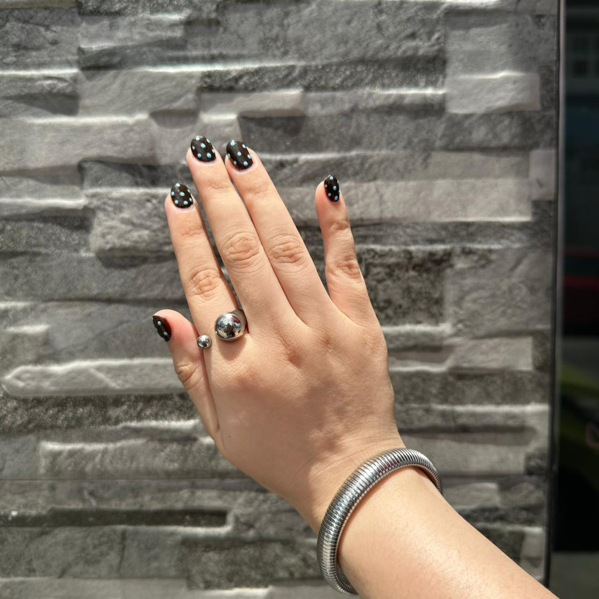 Set Anillos Esferas Dobles