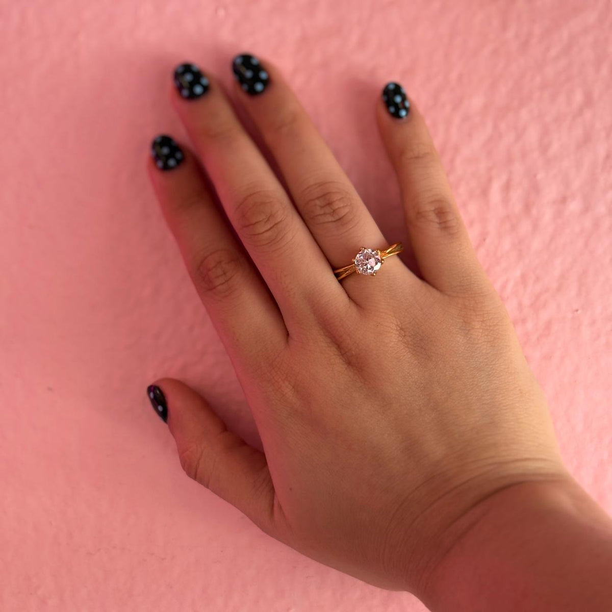Anillo Solitario Cristal