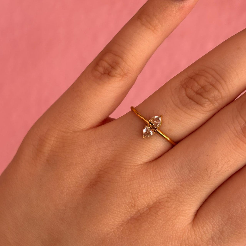 Anillo Doble Gema Delicado