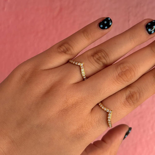 Anillo Chevron Cristal