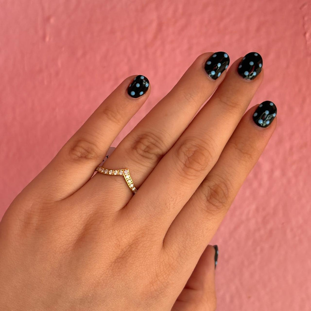 Anillo Chevron Cristal