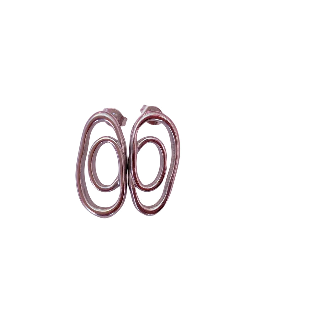 Aretes Doble Óvalo Orgánico