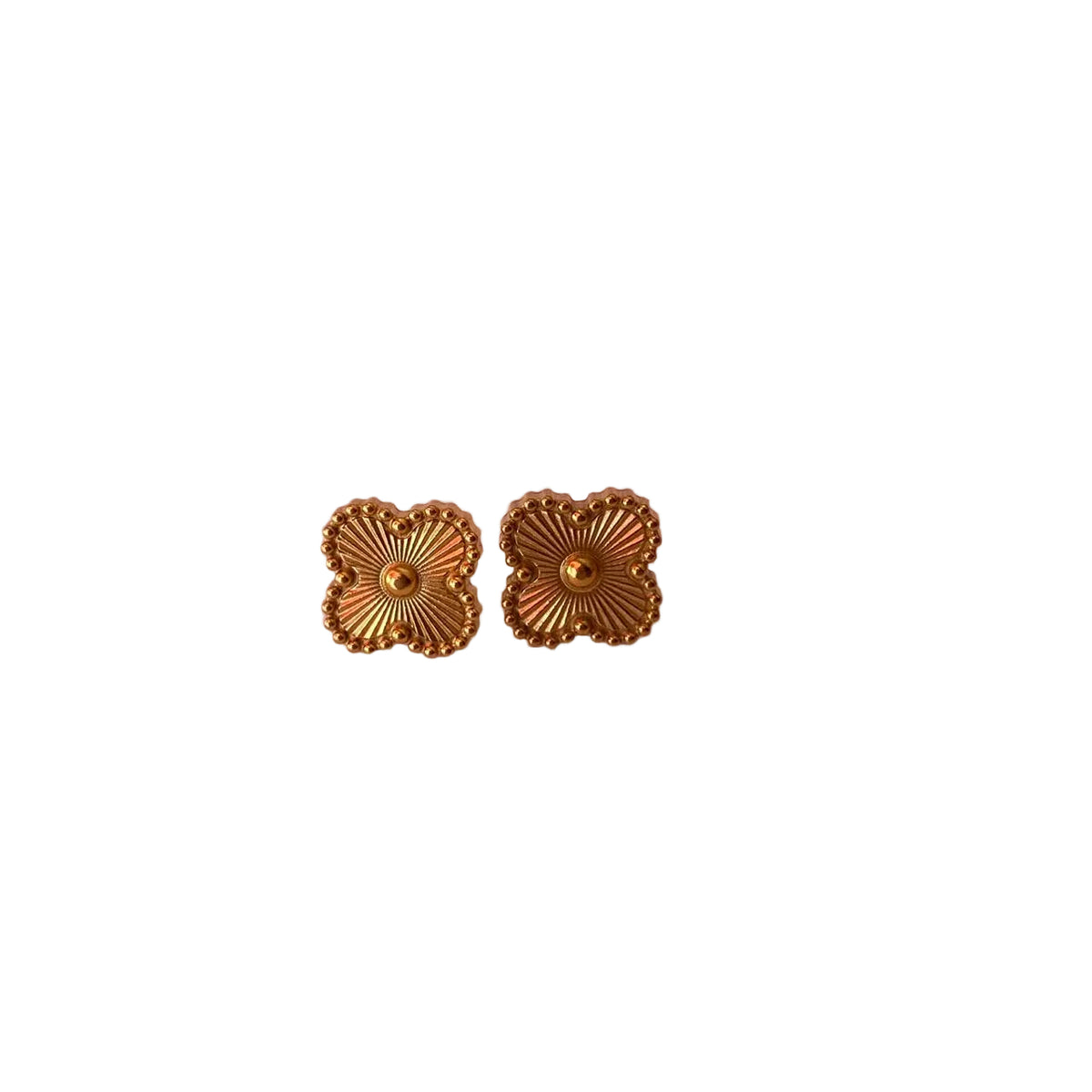 Aretes Trébol Texturizado