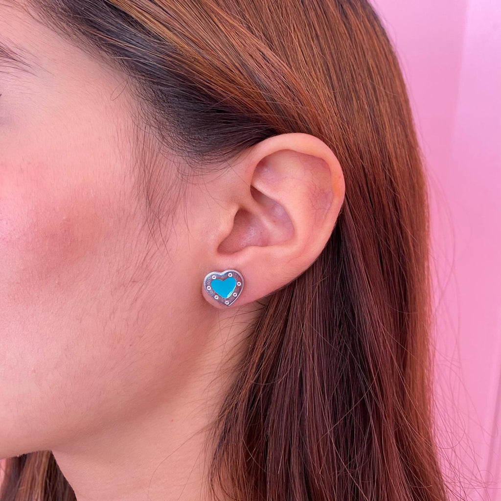 Aretes Corazón Turquesa