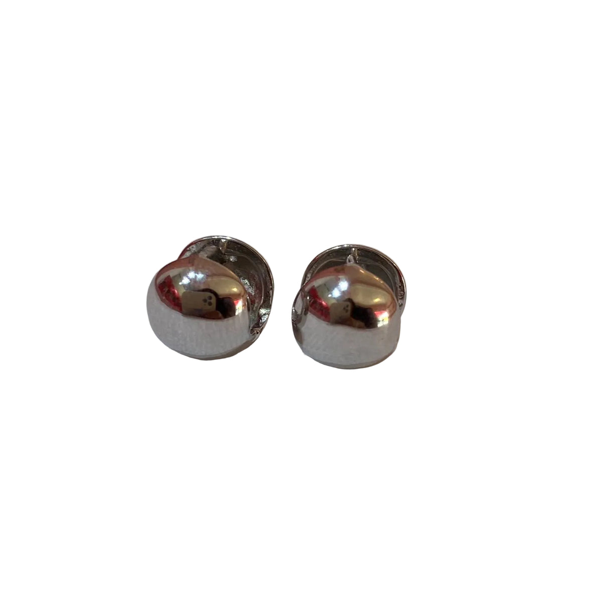 Aretes Botón Plata