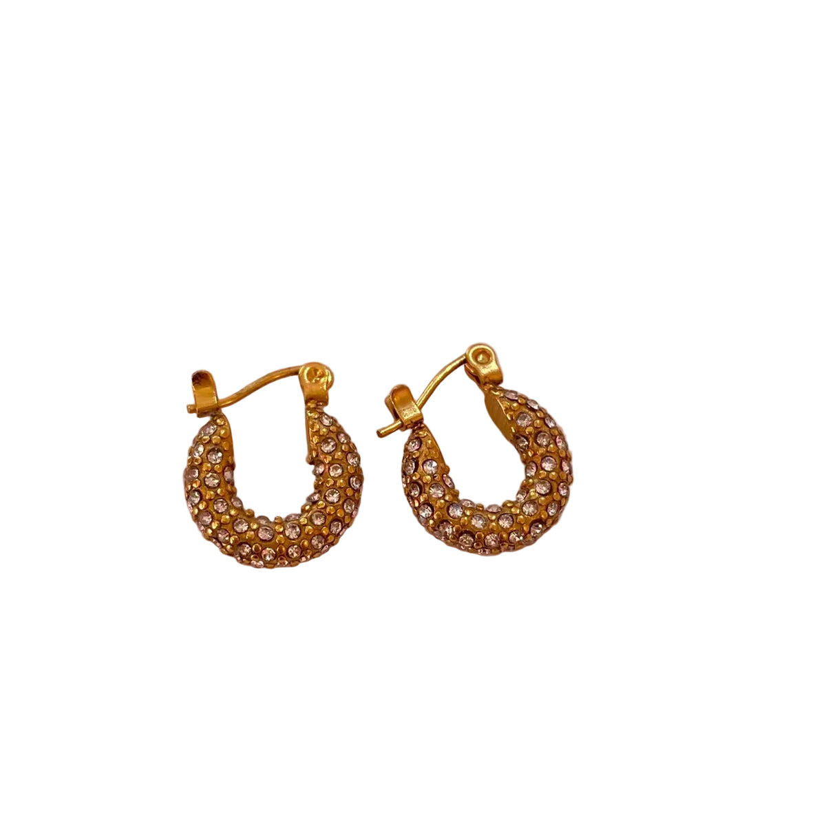 Arracadas Pavé Cristal Oro