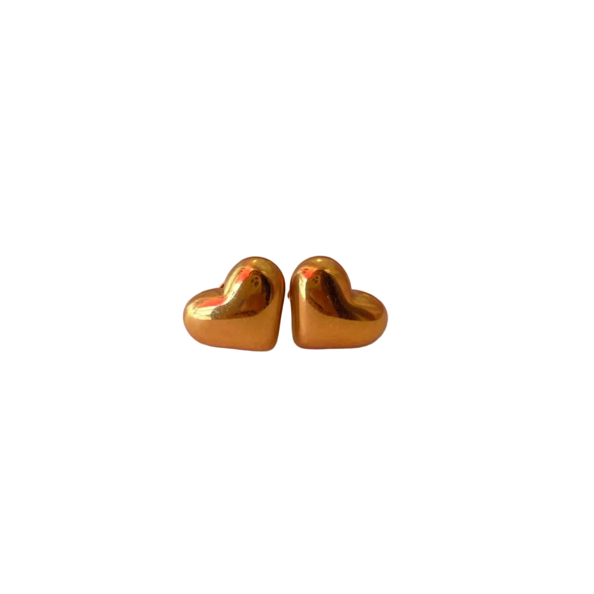 Aretes Corazón Liso Oro