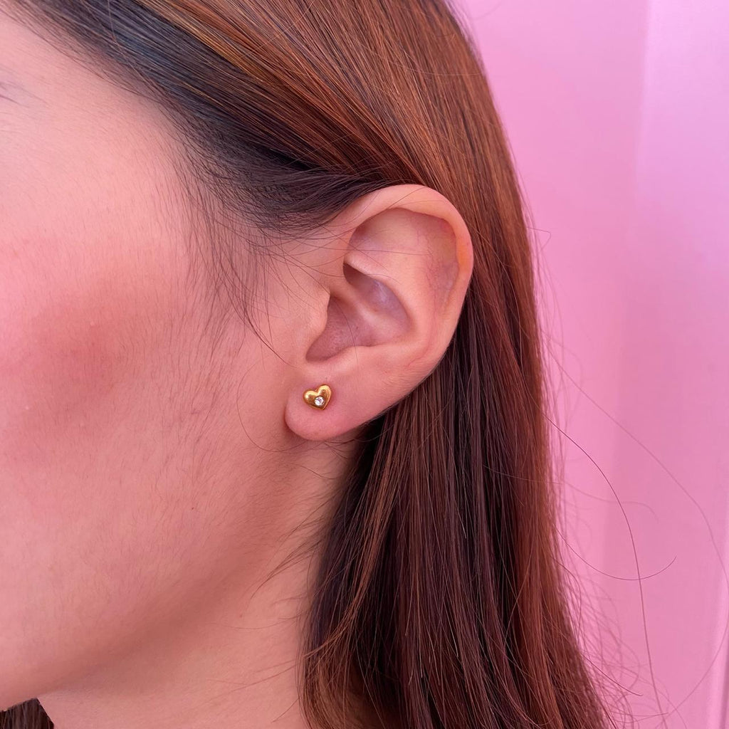 Aretes Mini Corazón Cristal