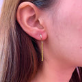 Arracadas Barra Cristal Amarillo