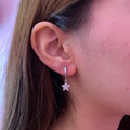 Arracadas Estrella Brillante Plata