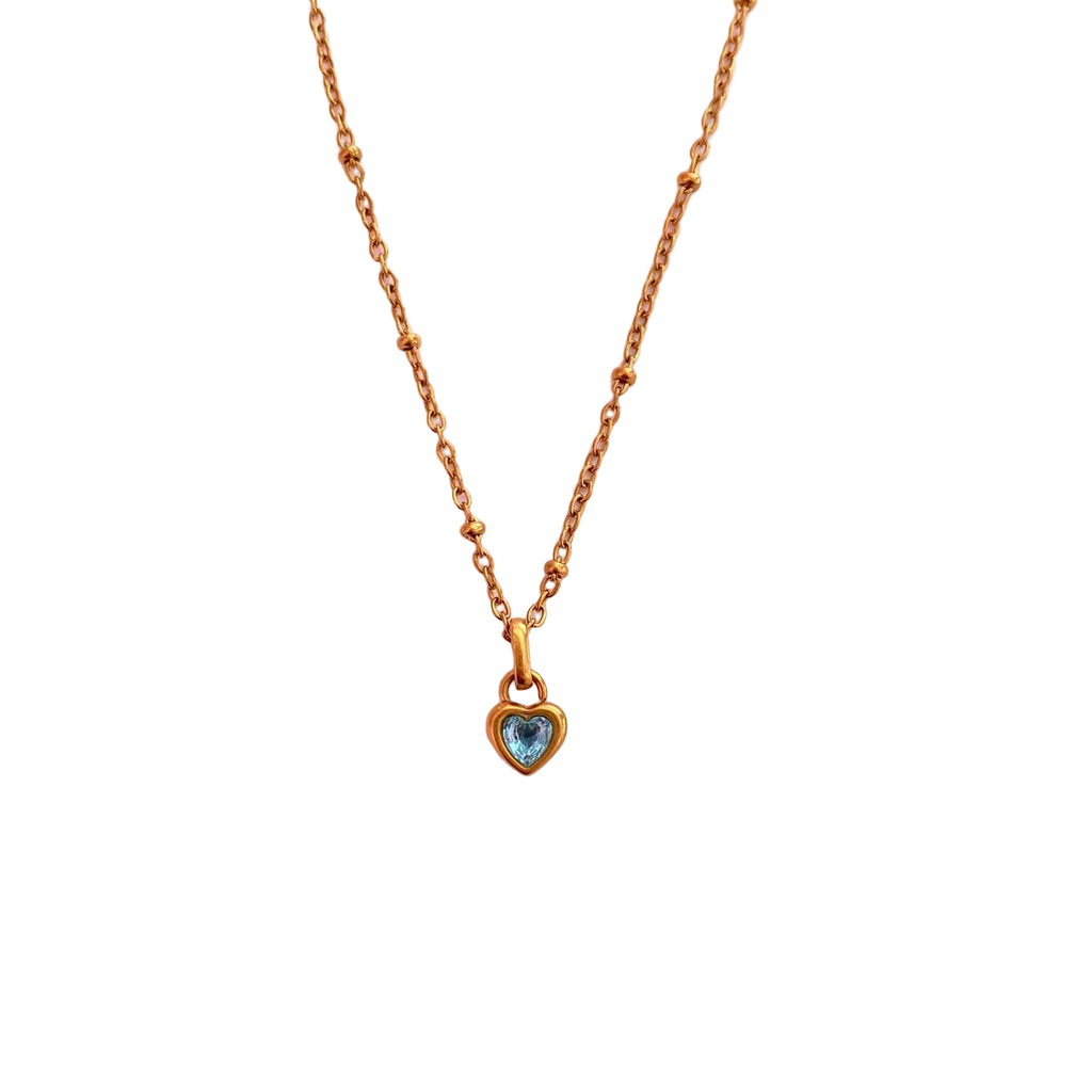 Collar Corazón Aqua