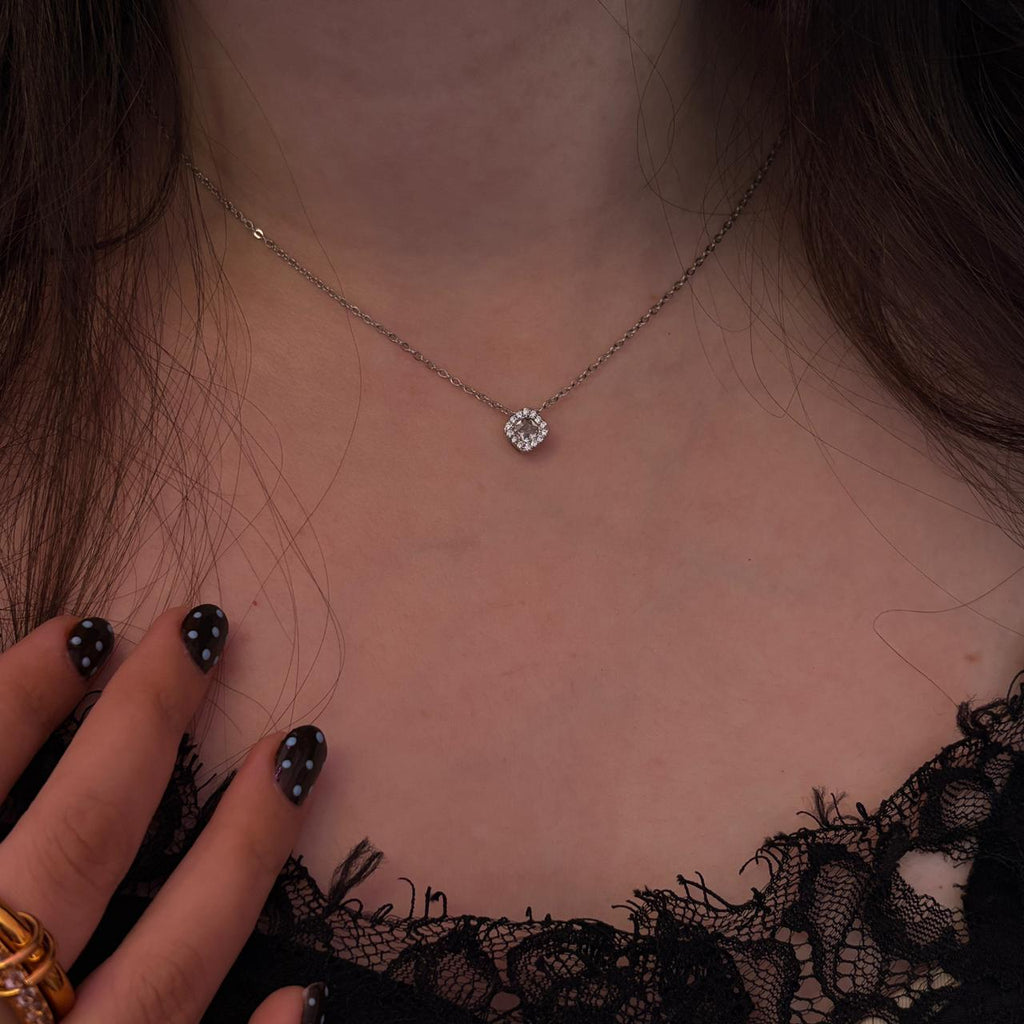 Collar Halo Plateado